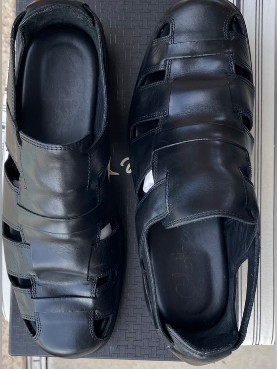 Cole Haan Mens Black Calf Leather Sandals 9 M NikeAir Dempsey FSHRMNII Strap main image 4